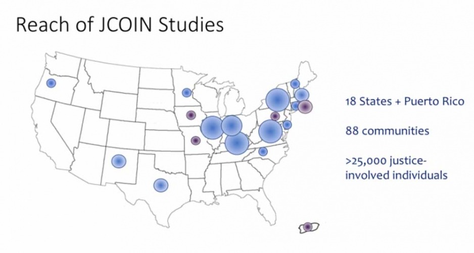 Reach of JCOIN studies map
