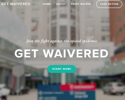 Screen shot of the Get Waivered website