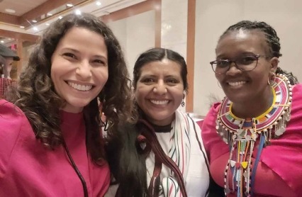 Dr. Zaira Zambelli Taveira and two colleagues at the 23rd United Nations Permanent Forum on Indigenous Issues. 