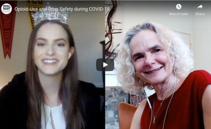 Screenshot from video of Miss America Camille Schrier and Dr. Nora Volkow