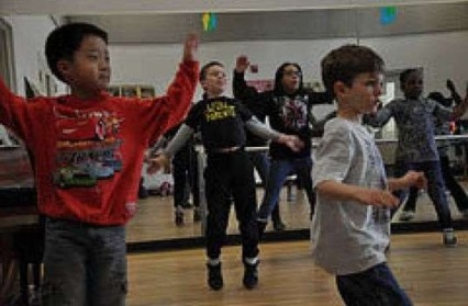 Young children dancing