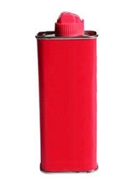 A bottle of butane lighter fluid.
