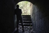 Man in tunnel