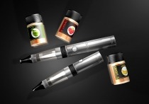 Illustration of e-cigarette and e-liquid