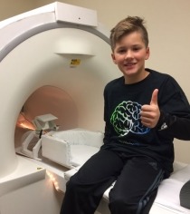 An ABCD participant in South Carolina preparing for his MRI scan.