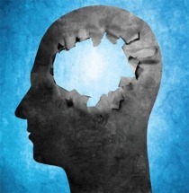 Silhouette of head with a hole