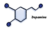 Illustration of the dopamine molecule