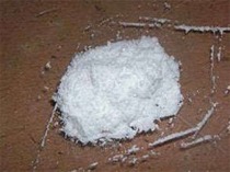 Ketamine in white powder form.