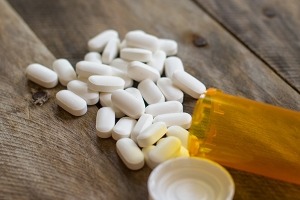 Prescription opioids on a table