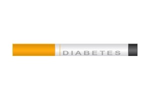 Illustration of a cigarette with Diabetes written on it