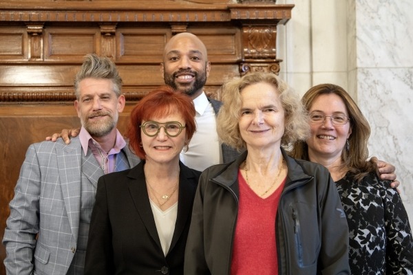 The National Drug Abuse (NIDA) Roundtable discussion guests (left to right), Jeremy Byard, Dr. Gail D’Onofrio, Dr. Hansel Tookes, Dr. Nora Volkow, and Dr. Sandra Comer at NIDA’s 50th Anniversary Event held in Washington, DC., May 14, 2024