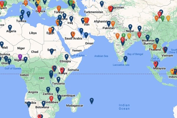 Screenshot of the Fellows World Map